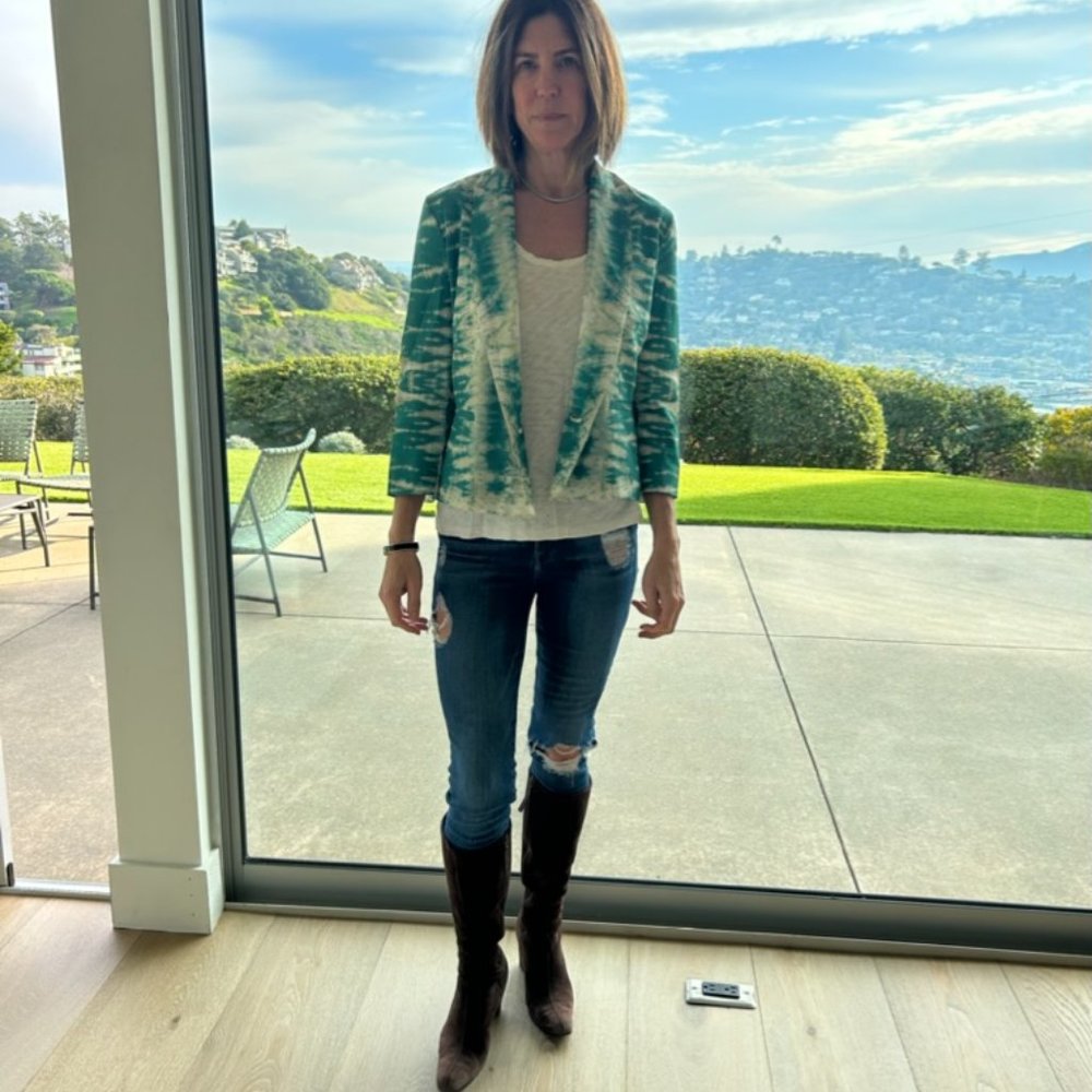 Maje Cropped Size 38 Tie Dye Jacket